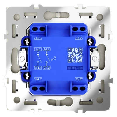 VLS020604 Выключатель с самовозвратом встраиваемый VOLTUM S70 двухклавишный 10А, (шелк). (ТМ Maytoni)