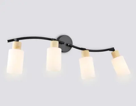 Светильник накладной TR8723/4 BK/WD черный/дерево E14/4 max 60W 760*100*210