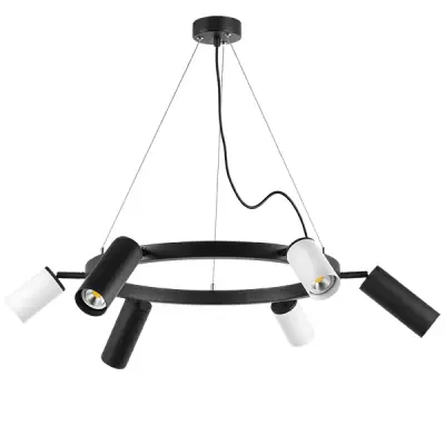 LR016873363 Люстра RULLO 6х50W GU10 ЧЕРНЫЙ/БЕЛЫЙ (571016+214487-3+214436-3)