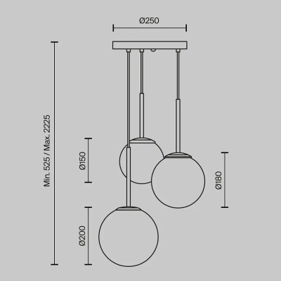 Подвесной светильник Базовая форма / Basic form E14х3, MOD321PL-03W. TM Maytoni