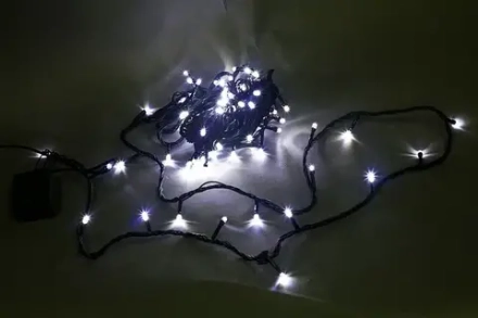 A-001A LED WT гирлянда светодиодная 10м 100LED с контроллером, зеленый провод