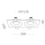 ST259.508.02 Св-к встр. Белый GU10 2*50W IP44 L100xW200xH40 -V Без ламп