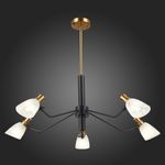 SLE205403-05 Люстра подвесная Черный, Латунь/Белый E14 5*60W