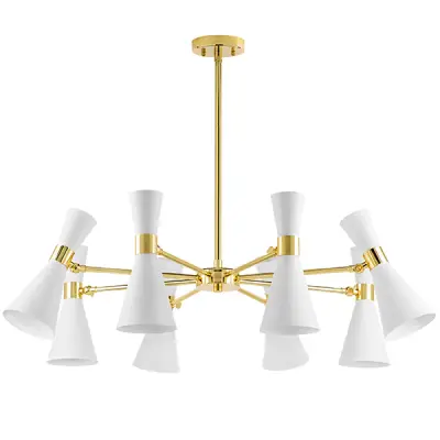 816086 Люстра DUMO 8х40W E14 БЕЛЫЙ МАТОВЫЙ/ЗОЛОТО