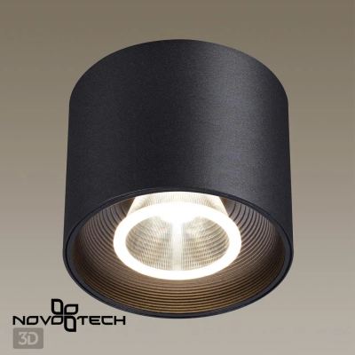 358792 OVER NT21 356 черный Светильник накладной светодиодный IP20 LED 15W 4000K 1600Лм 110-265V BIND