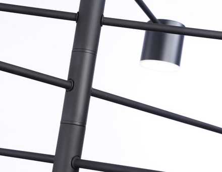 Светильник светодиодный подвесной FL51689/8 BK черный 3000K/4200K/6400K 48W D900*1000 (Без ПДУ) (Уценка по качеству)