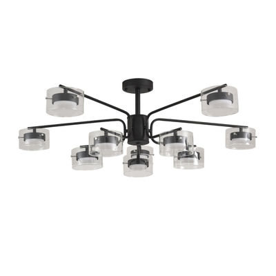 8349/10C COMFI LN26 232 черный/прозрачный, металл/стекло Светильник потолочный LED GX53 10*7W 220V NATALINA
