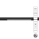 Магнитный трековый светильник Arte Lamp LINEA 0.1-10V A4683PL-1BK, 1хLED