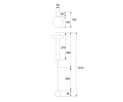 08422,01 Бра Винетта белый d10 h90 Led 9W (4000K)