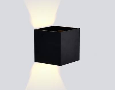 Настенный светодиодный светильник FW138 BK/S черный/песок LED 3000K 10W 100*100*100