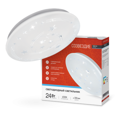 Светильник светодиодный DECO СОЗВЕЗДИЕ 24Вт 6500К 2160лм 230В 330х55мм IN HOME 4690612025131