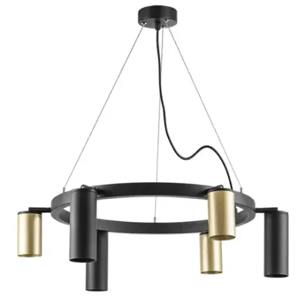 LR016403873 Люстра RULLO 6х50W GU10 ЧЕРНЫЙ/ЗОЛОТО (571016+214440-3+214487-3)