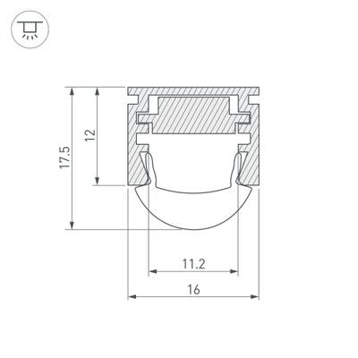 Профиль PDS-REGULOR-2000 ANOD (Arlight, Алюминий)