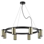 LR018318 Люстра RULLO 8х50W GU10 ЧЕРНЫЙ/БРОНЗА (571018+214431-8)