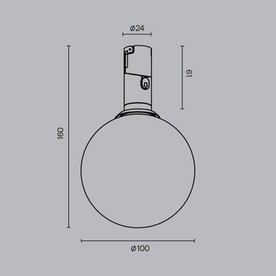 Трековый светильник Luna 3000К 5Вт 220°, TR208-1-5W3K-B. TM Maytoni