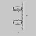 Алюминиевый профиль накладной 18x48, ALM-1848-W-2M. TM Maytoni
