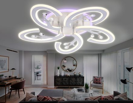 Потолочный светодиодный светильник с пультом FA512/5 WH белый 120W 610*580*80 (ПДУ РАДИО 2.4G)