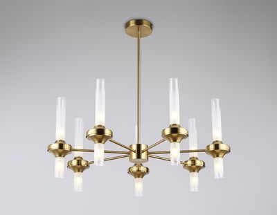 Светильник подвесной LH55360/14 BS/CL латунь/прозрачный G9/14 max 30W D750*690