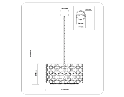 Подвесная люстра с хрусталем LH41001/12 CH/CL хром/прозрачный E14*12 max 40W D540*290