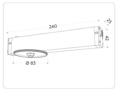 Крепеж трековый для корпуса DIY D85mm Magnetic 220V A2542 BK черный 232*83*55