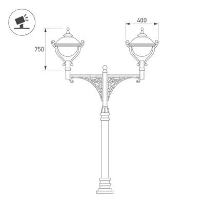 Светильник OXOR-AMPIL-C-400x750-50W Day4000 (BK, 120 deg, 230V) IP65 (Arlight, -)