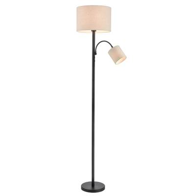 8042/2F MODERNI LN25 черный/бежевый, металл/текстиль Торшер Е27 1*60W + Е14 1*40W 220V KAYA
