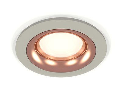 Комплект встраиваемого светильника XC7623006 SGR/PPG серый песок/золото розовое полированное MR16 GU5.3 (C7623, N7015)