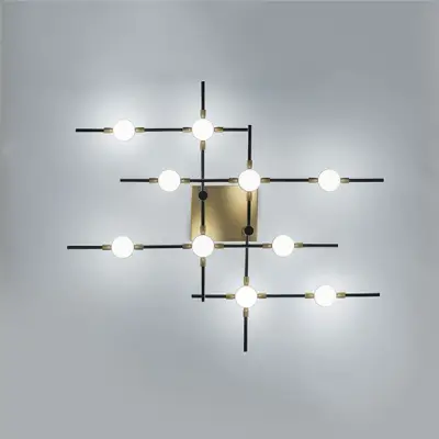 745147 Люстра BERGAMO LED 5Wх10 4000LM ЧЕРНЫЙ МАТОВЫЙ/ЗОЛОТО 4000K Lightstar