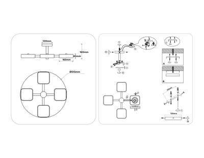 Светильник светодиодный подвесной FL4880/4 BK/WD черный/дерево 72W 3000-6000K D610*160 (без ПДУ)