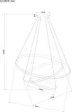 Подвесная люстра Arte Lamp MERIDIANA A2198SP-3GO, 1хLED