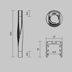 Радиусный профиль 35x35 Twist правый черный, ALM-3535R-B-TR-90°-0.4M. TM Maytoni