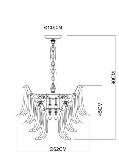 Подвесная люстра Arte Lamp MAYA A4072LM-9GO, 9хE14