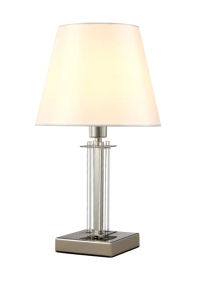 Настольная лампа Crystal Lux NICOLAS LG1 NICKEL/WHITE 3400/501
