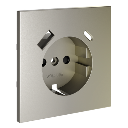 VLS001004 Накладка для розетки с заземлением и защитными шторками, с USB A+C, S70 (шелк). (ТМ Maytoni)