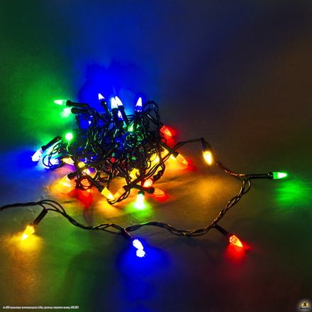 A-425 гирлянда светодиодная 4.5м, провод черного цвета, 50LED