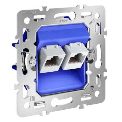 VLS0602M Механизм розетки компьютерной двойной RJ45+RJ45 кат.6, S70. (ТМ Maytoni)