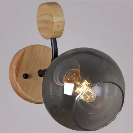 06780-0.2-01 BK+WOOD светильник настенный Reluce, E27х1
