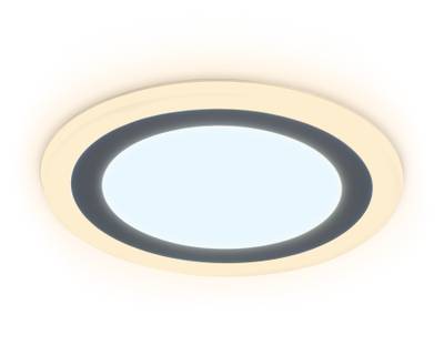 Встраиваемый cветодиодный светильник с подсветкой DCR376 12W+4W 6400K/3000K 85-265V D195*28