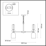 4589/5 MODERNI LN26 148 золотой Люстра E27 5*40W 220V GILLIAN