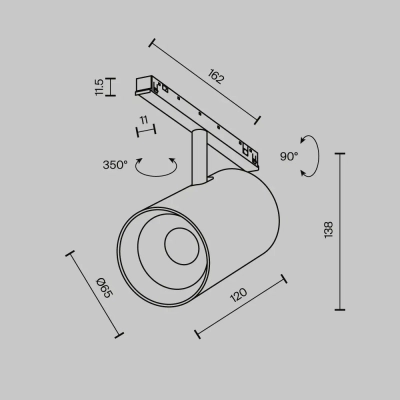 Трековый светильник Фокус / Focus Led Exility X 2700-6000K 18Вт 36° Dim Smart Zigbee, TR243-4-18WTW-DSZ-B. TM Maytoni