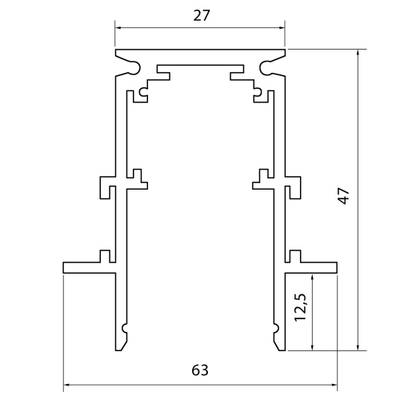 ST004.539.12 Шинопровод магнитный встраиваемый под ГКЛ 12мм ST-Luce Белый Длина 3 000мм