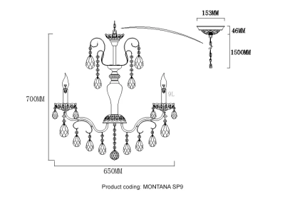 Люстра Crystal Lux MONTANA SP9 2510/309