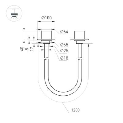 Светильник SP-TROPIC-BUILT-TRIMLESS-R18-L1200-18W Day4000 (BK, 360 deg, 230V) (Arlight, IP20 Пластик, 3 года)