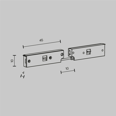 Коннектор питания угловой с проводом 1см Levity, TRA184CPC-1B-3. TM Maytoni