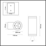 7071/8WL NATURE ODL25 723 Настенный светильник металл/стекло IP65 LED 8W 3000K 45° AC85~265V LONG