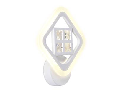 Настенный светодиодный светильник с хрусталем FA284 WH белый 15W 260*230*60