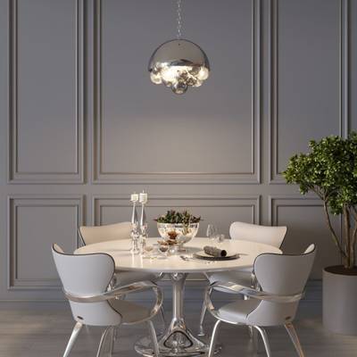 Подвесной светильник со стеклянными плафонами 30178 хром