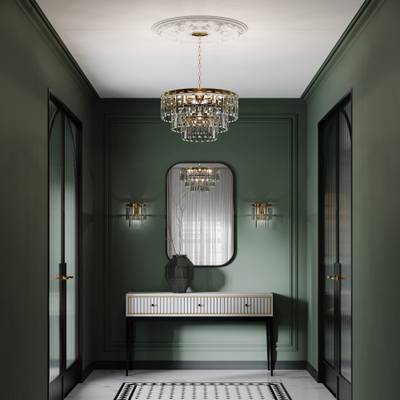 Умная подвесная хрустальная люстра 10130/8 золото