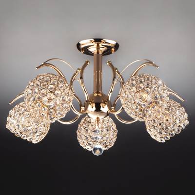 Потолочная люстра с плафонами 7777/5 золото