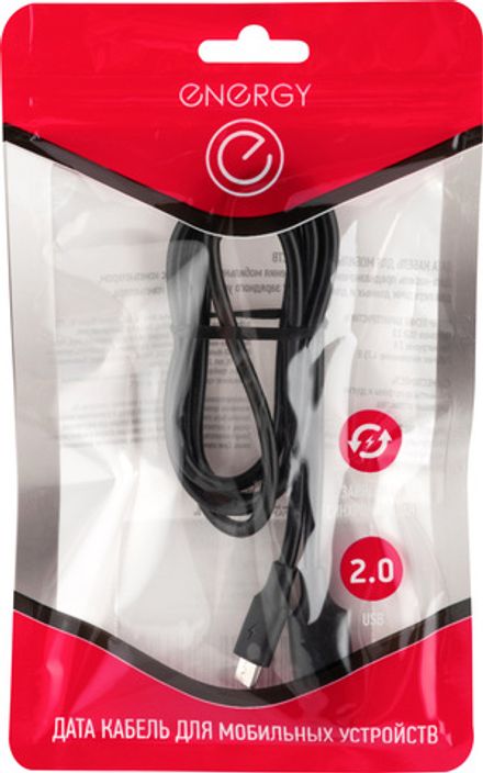 Кабель Energy ET-30 USB/MicroUSB, цвет - черный